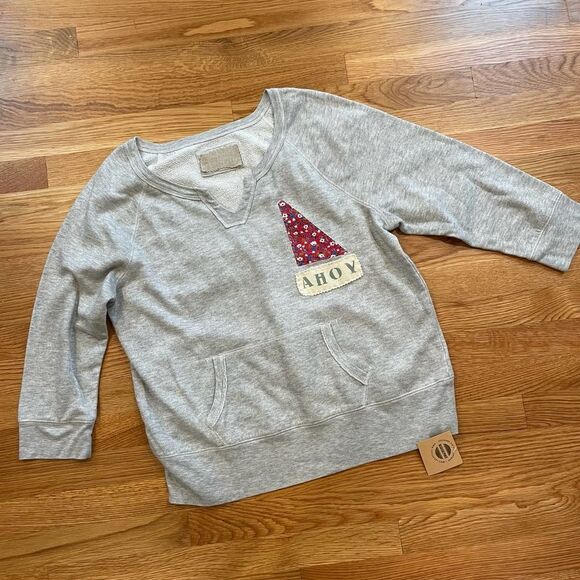 Madam P Upcyled Nautical Theme Sweatshirt sz. L #MM - Picture 1 of 12